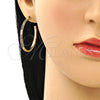 Arete Dormilona 02.156.0539 Oro Laminado, con Multicolor Micro Pave, Pulido, Tono Dorado