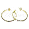 Arete Dormilona 02.156.0539 Oro Laminado, con Multicolor Micro Pave, Pulido, Tono Dorado