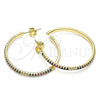 Arete Dormilona 02.156.0539 Oro Laminado, con Multicolor Micro Pave, Pulido, Tono Dorado