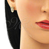 Arete Dormilona 02.156.0546.1 Oro Laminado, Diseño de Búho, con Multicolor Micro Pave, Pulido, Tono Dorado