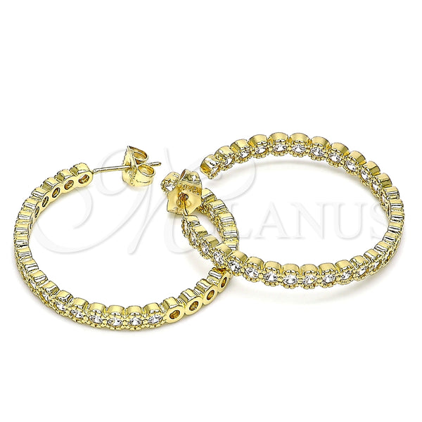 Arete Dormilona 02.156.0541 Oro Laminado, con Blanca Zirconia Cubica, Pulido, Tono Dorado