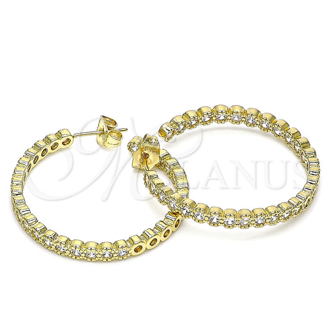 Arete Dormilona 02.156.0541 Oro Laminado, con Blanca Zirconia Cubica, Pulido, Tono Dorado