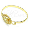 Aro Individual 07.185.0002.1.04 Oro Laminado, Diseño de Flor, Diamantado, Tono Dorado (05 MM Thickness, Size 4 (2.25 Diameter))
