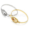 Aro Individual 07.185.0002.1.04 Oro Laminado, Diseño de Flor, Diamantado, Tono Dorado (05 MM Thickness, Size 4 (2.25 Diameter))