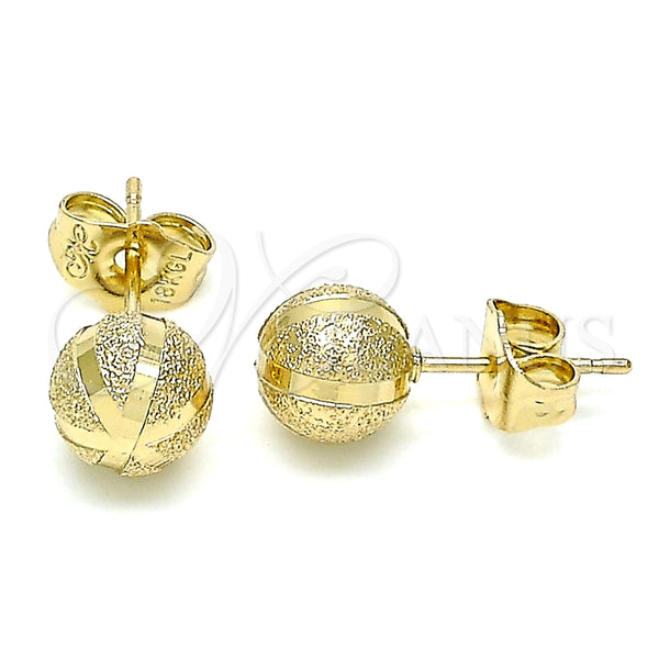 Arete Dormilona 02.100.0106 Oro Laminado, Mate, Tono Dorado