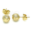 Arete Dormilona 02.100.0106 Oro Laminado, Mate, Tono Dorado