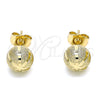 Arete Dormilona 02.100.0107 Oro Laminado, Mate, Tono Dorado