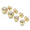 Arete Dormilona 02.100.0107 Oro Laminado, Mate, Tono Dorado