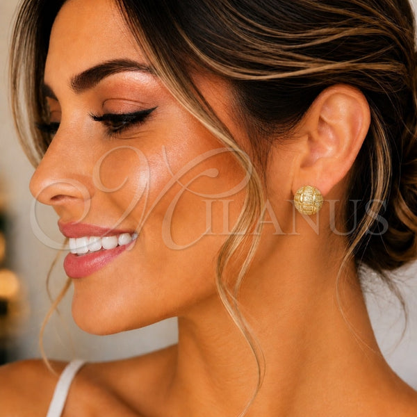 Arete Dormilona 02.100.0108 Oro Laminado, Mate, Tono Dorado