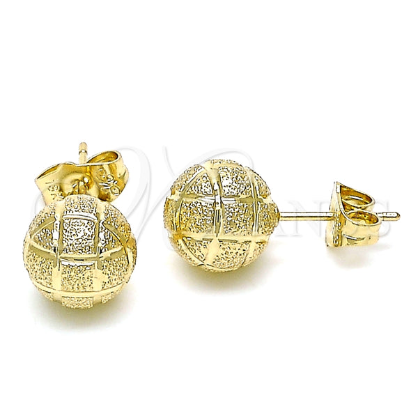 Arete Dormilona 02.100.0108 Oro Laminado, Mate, Tono Dorado