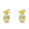 Arete Dormilona 02.100.0109 Oro Laminado, Mate, Tono Dorado