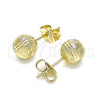 Arete Dormilona 02.100.0109 Oro Laminado, Mate, Tono Dorado