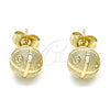 Arete Dormilona 02.100.0111 Oro Laminado, Mate, Tono Dorado