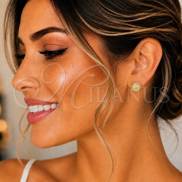 Arete Dormilona 02.100.0112 Oro Laminado, Mate, Tono Dorado