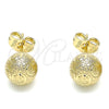 Arete Dormilona 02.100.0112 Oro Laminado, Mate, Tono Dorado