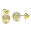 Arete Dormilona 02.100.0112 Oro Laminado, Mate, Tono Dorado