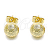 Arete Dormilona 02.100.0113 Oro Laminado, Diamantado, Tono Dorado