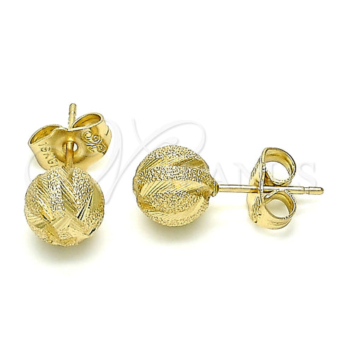 Arete Dormilona 02.100.0114 Oro Laminado, Mate, Tono Dorado
