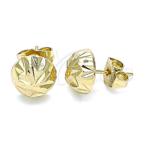 Arete Dormilona 02.100.0117 Oro Laminado, Diamantado, Tono Dorado
