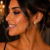 Arete Dormilona 02.100.0117.1 Oro Laminado, Diseño de Bola, Diamantado, Tono Dorado