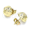 Arete Dormilona 02.100.0117.1 Oro Laminado, Diseño de Bola, Diamantado, Tono Dorado