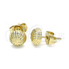 Arete Dormilona 02.100.0119 Oro Laminado, Diamantado, Tono Dorado