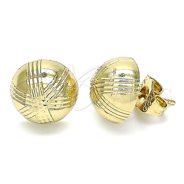 Arete Dormilona 02.100.0119.1 Oro Laminado, Diamantado, Tono Dorado