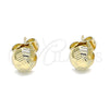 Arete Dormilona 02.100.0120 Oro Laminado, Diamantado, Tono Dorado