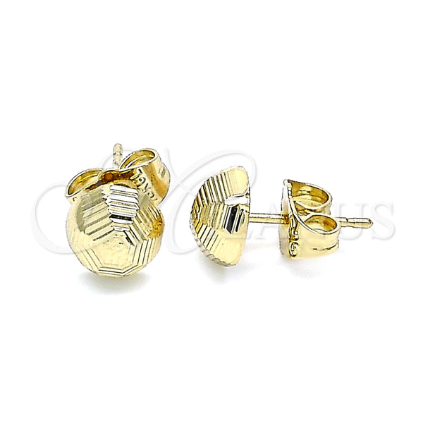 Arete Dormilona 02.100.0120 Oro Laminado, Diamantado, Tono Dorado