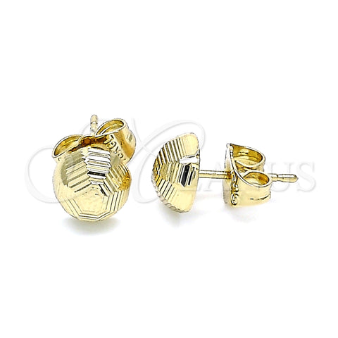 Arete Dormilona 02.100.0120 Oro Laminado, Diamantado, Tono Dorado