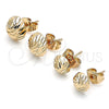 Arete Dormilona 02.100.0055.2 Oro Laminado, Diamantado, Tono Dorado