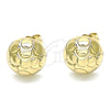 Arete Dormilona 02.100.0121 Oro Laminado, Diamantado, Tono Dorado