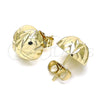 Arete Dormilona 02.100.0122 Oro Laminado, Diamantado, Tono Dorado