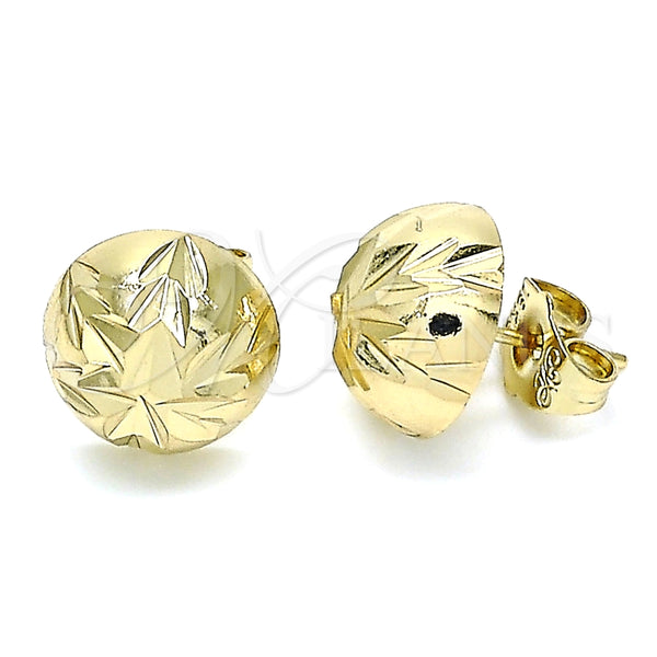 Arete Dormilona 02.100.0122 Oro Laminado, Diamantado, Tono Dorado
