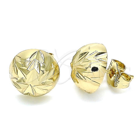 Arete Dormilona 02.100.0122 Oro Laminado, Diamantado, Tono Dorado
