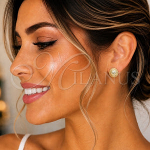 Arete Dormilona 02.100.0123 Oro Laminado, Diamantado, Tono Dorado