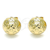 Arete Dormilona 02.100.0123 Oro Laminado, Diamantado, Tono Dorado