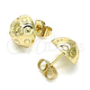 Arete Dormilona 02.100.0123 Oro Laminado, Diamantado, Tono Dorado