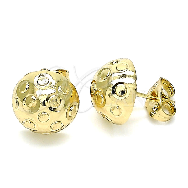 Arete Dormilona 02.100.0123 Oro Laminado, Diamantado, Tono Dorado