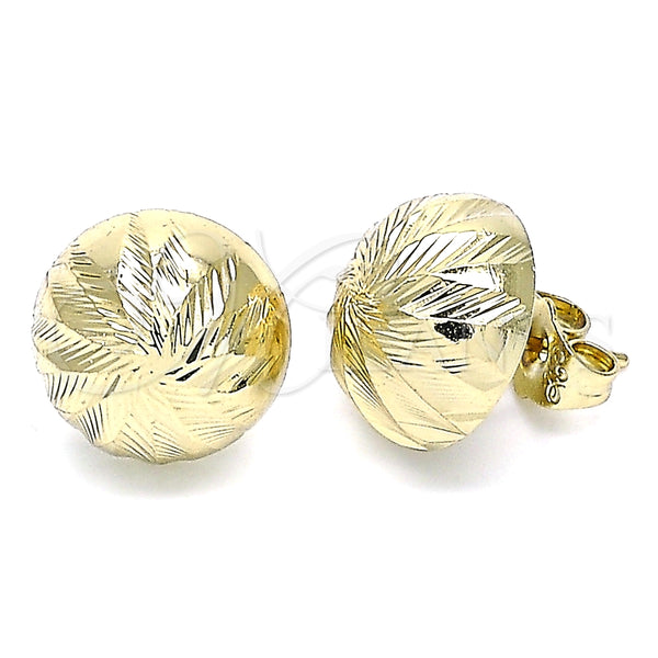 Arete Dormilona 02.100.0124 Oro Laminado, Diamantado, Tono Dorado