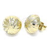Arete Dormilona 02.100.0124 Oro Laminado, Diamantado, Tono Dorado