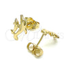 Arete Dormilona 02.100.0128 Oro Laminado, Diseño de Delfín, Pulido, Tono Dorado