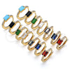 Argolla Huggie 02.210.0483.4.15 Oro Laminado, con Granate Zirconia Cubica and Blanca Micro Pave, Pulido, Tono Dorado