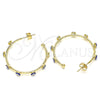 Argolla Mediana 02.213.0219.30 Oro Laminado, Diseño de Ojo Griego, Esmaltado Azul, Tono Dorado