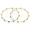 Argolla Grande 02.213.0219.50 Oro Laminado, Diseño de Ojo Griego, Esmaltado Azul, Tono Dorado