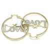 Argolla Mediana 02.213.0221.40 Oro Laminado, Diseño de Con Nombre y Amor, Pulido, Tono Dorado