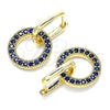 Argolla Huggie 02.210.0486.2.12 Oro Laminado, con Zafiro Azul Zirconia Cubica, Pulido, Tono Dorado