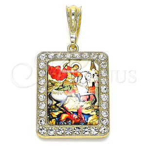 Dije Religioso 05.380.0117 Oro Laminado, con Blanca Cristal, Pulido, Tono Dorado