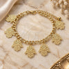 Pulsera de Dije 03.331.0137.08 Oro Laminado, Diseño de Mano de Dios y Judaica, Pulido, Tono Dorado (Grosor 05 MM, 8 Pulgadas de Largo)