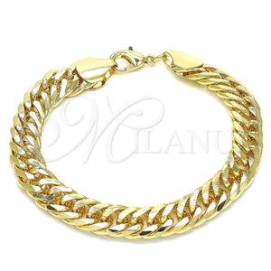 Pulsera Básica 03.331.0140.09 Oro Laminado, Pulido, Tono Dorado (10 MM Thickness, 9 Inches Length)